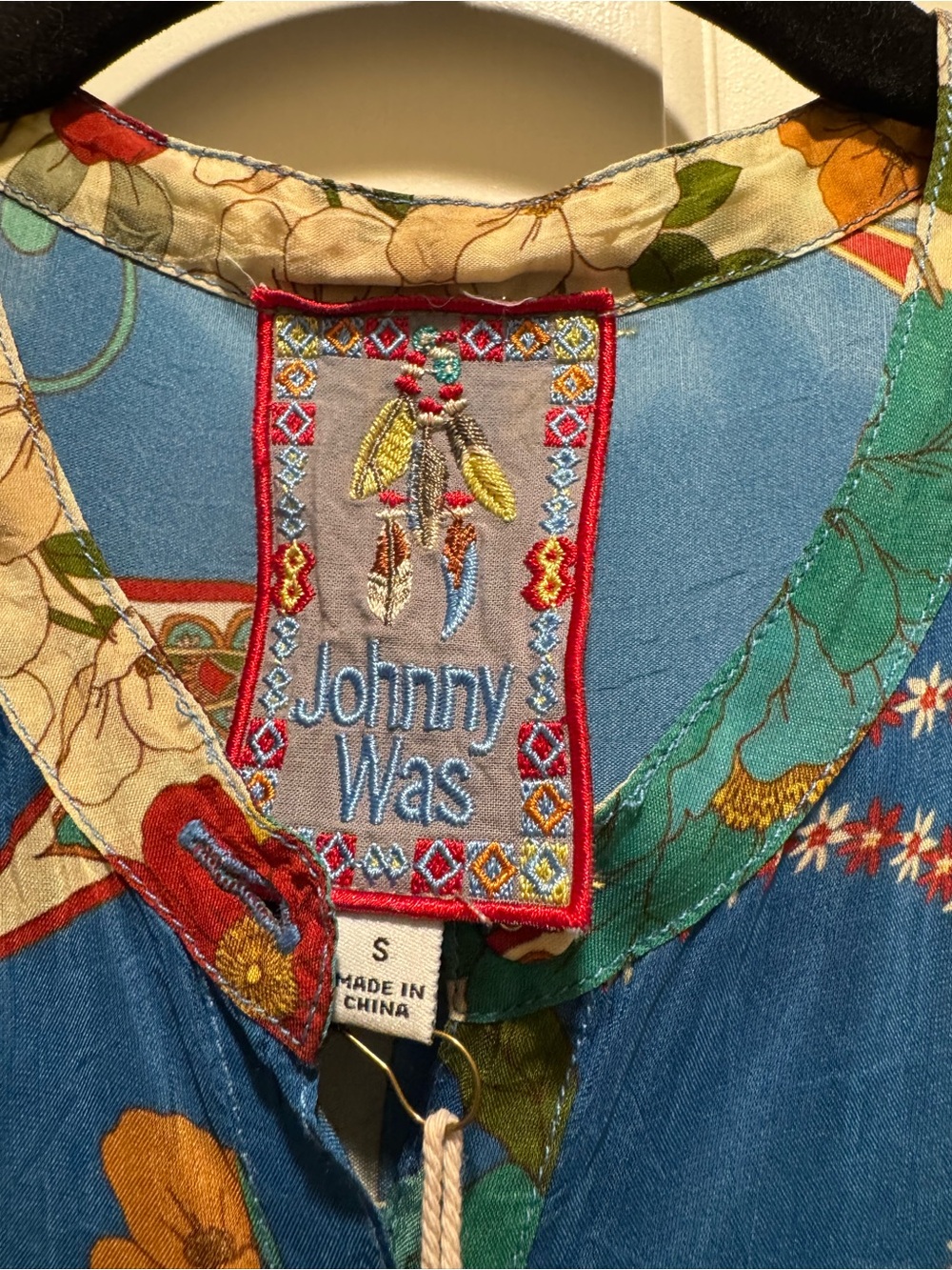 Johnny Was Multicolor Floral Button-Front Blouse - Picture 6 of 7